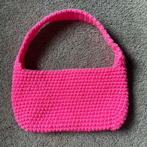 Vibrant Pink Knit Handbag